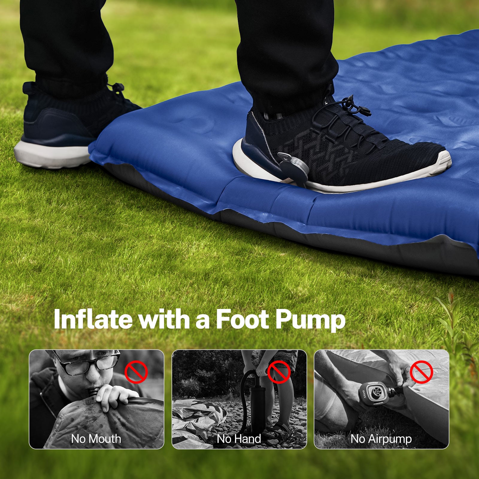 OGERY Double Ultra-Thick Camping Sleeping Pad with Pillow