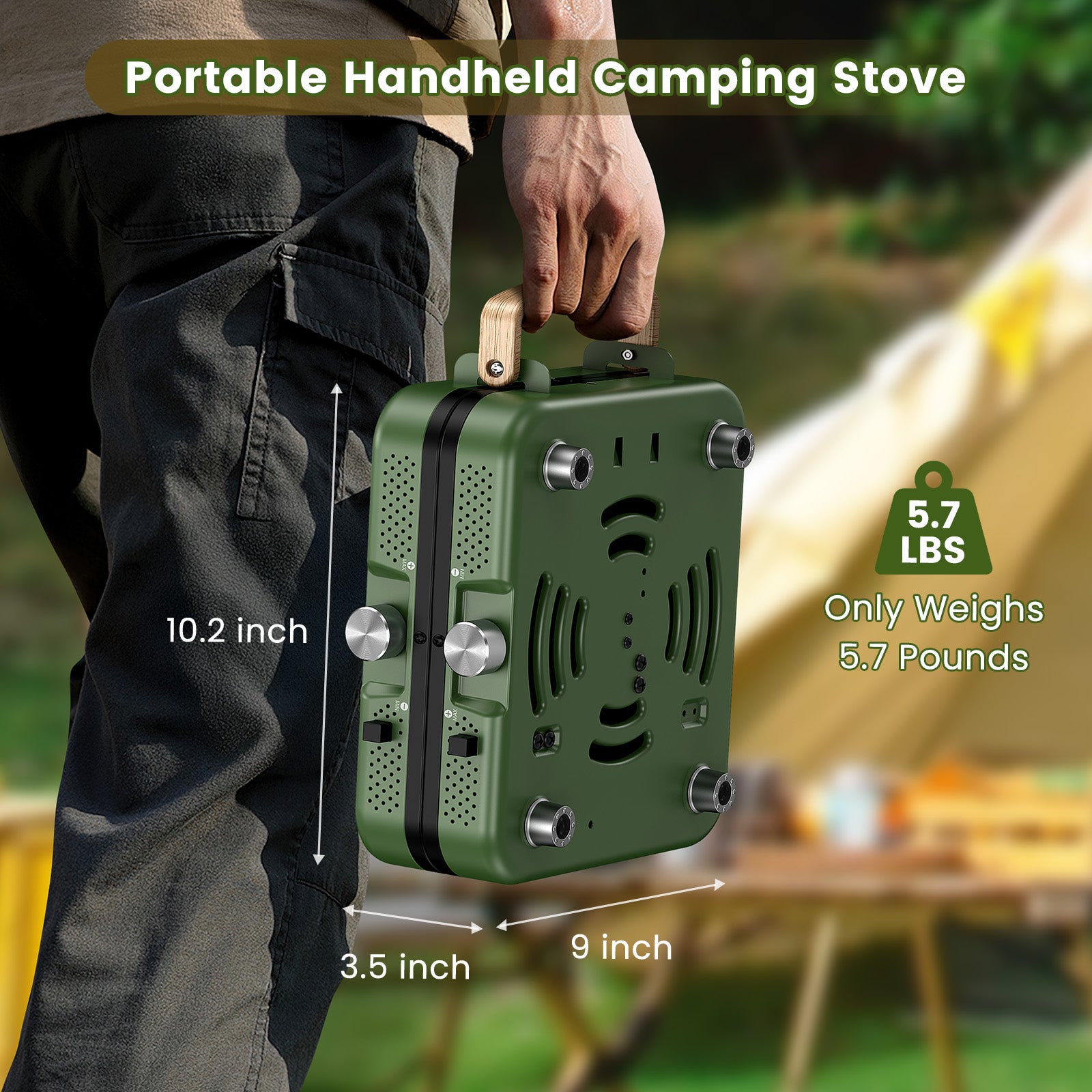 OGERY ZM001 2-Burner Camping Stove with Griddle & Carrying Bag