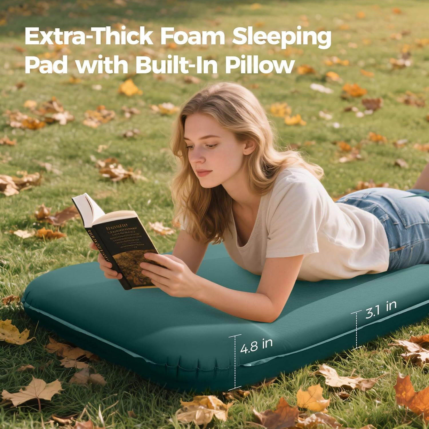 OGERY Self-Inflating Sleeping Pad with Pump & Built-in Pillow