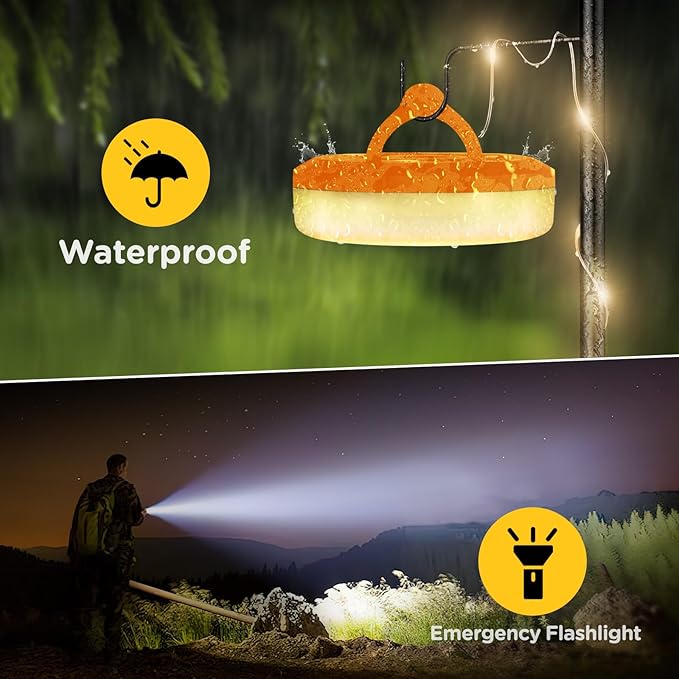 OGERY Rechargeable Waterproof Camping String Lights