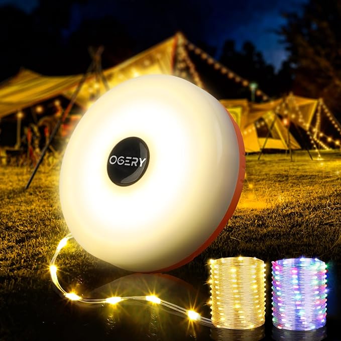 OGERY Rechargeable Waterproof Camping String Lights