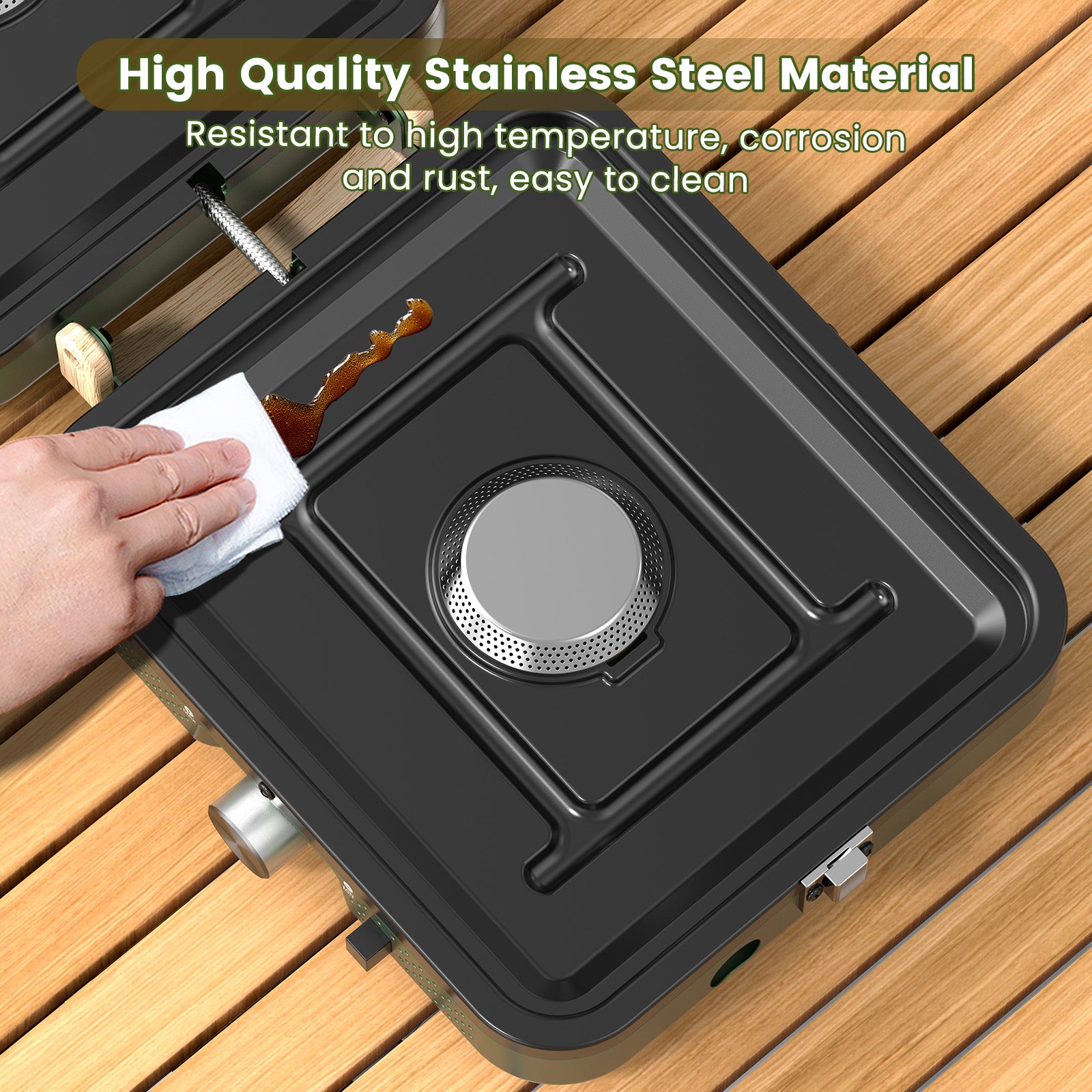 OGERY ZM001 2-Burner Camping Stove with Griddle & Carrying Bag
