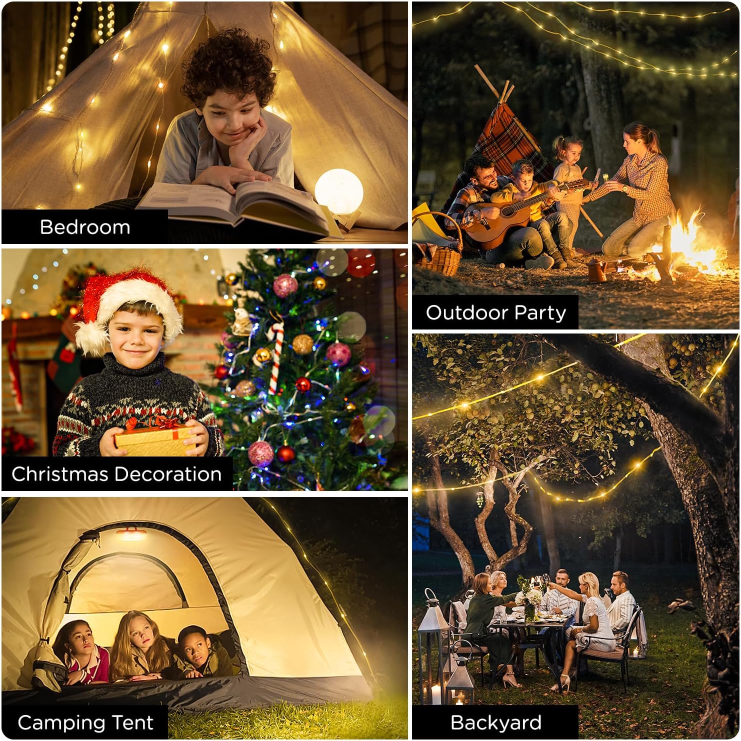 OGERY Rechargeable Waterproof Camping String Lights
