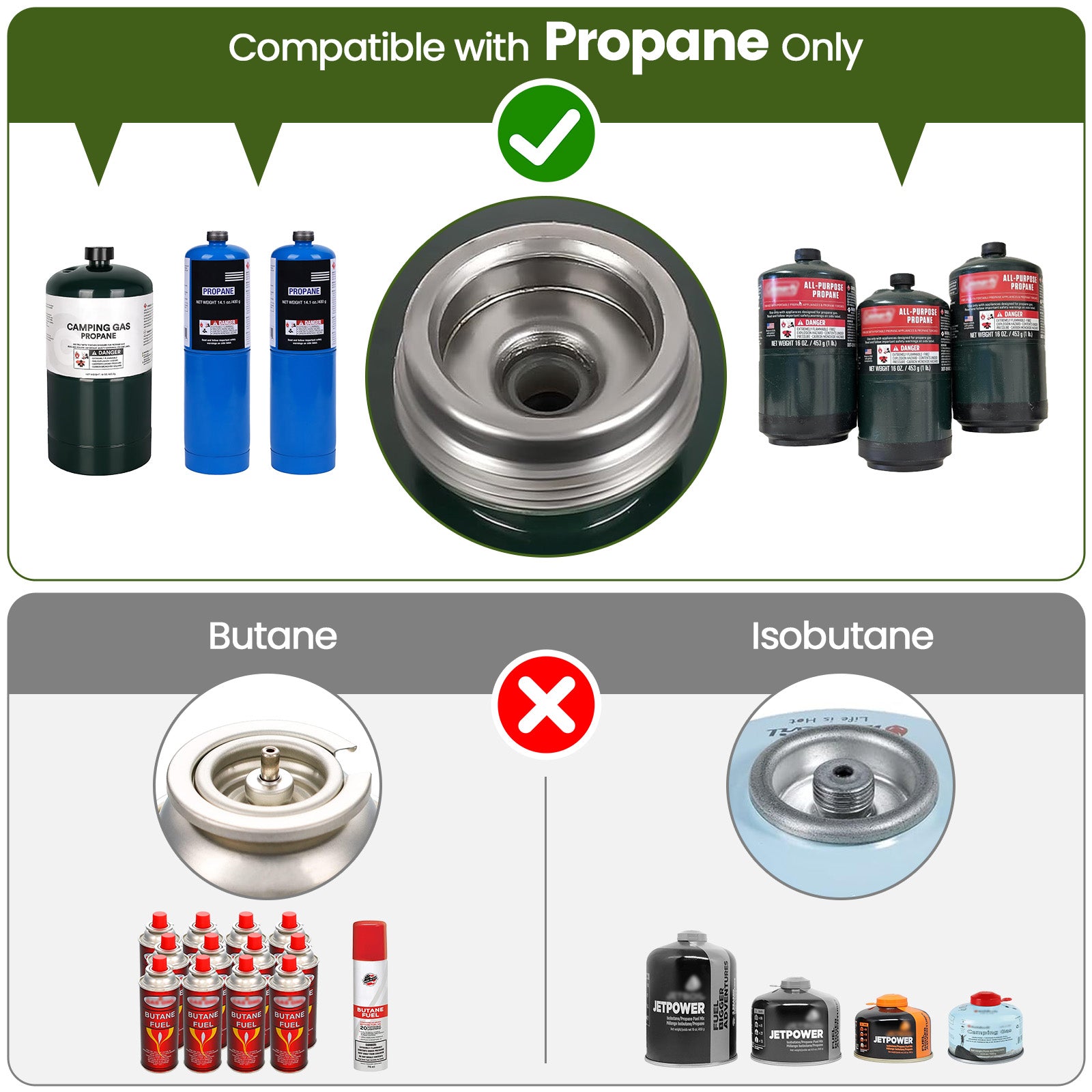 OGERY ZM001 2-Burner Camping Stove with Griddle & Carrying Bag