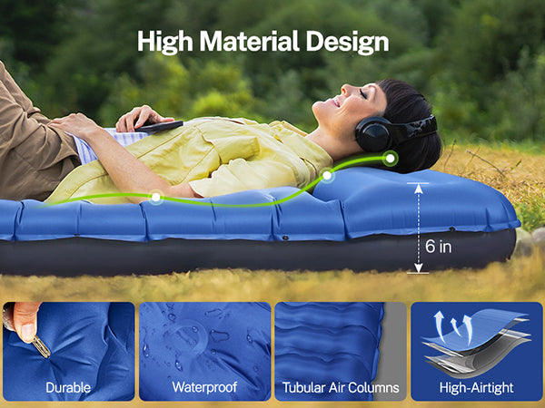 OGERY Double Ultra-Thick Camping Sleeping Pad with Pillow