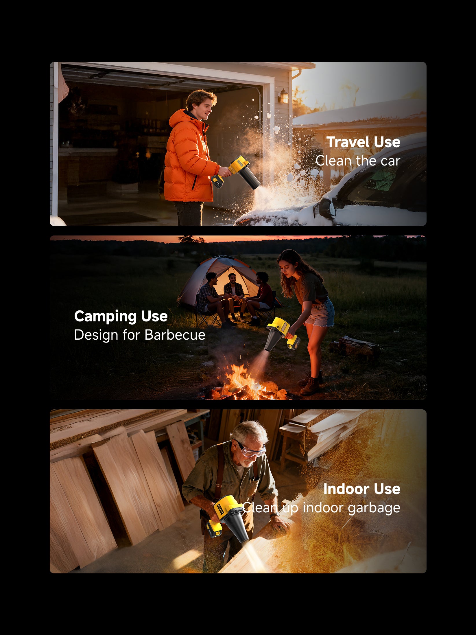 OGERY Leaf Blower Cordless with Lights