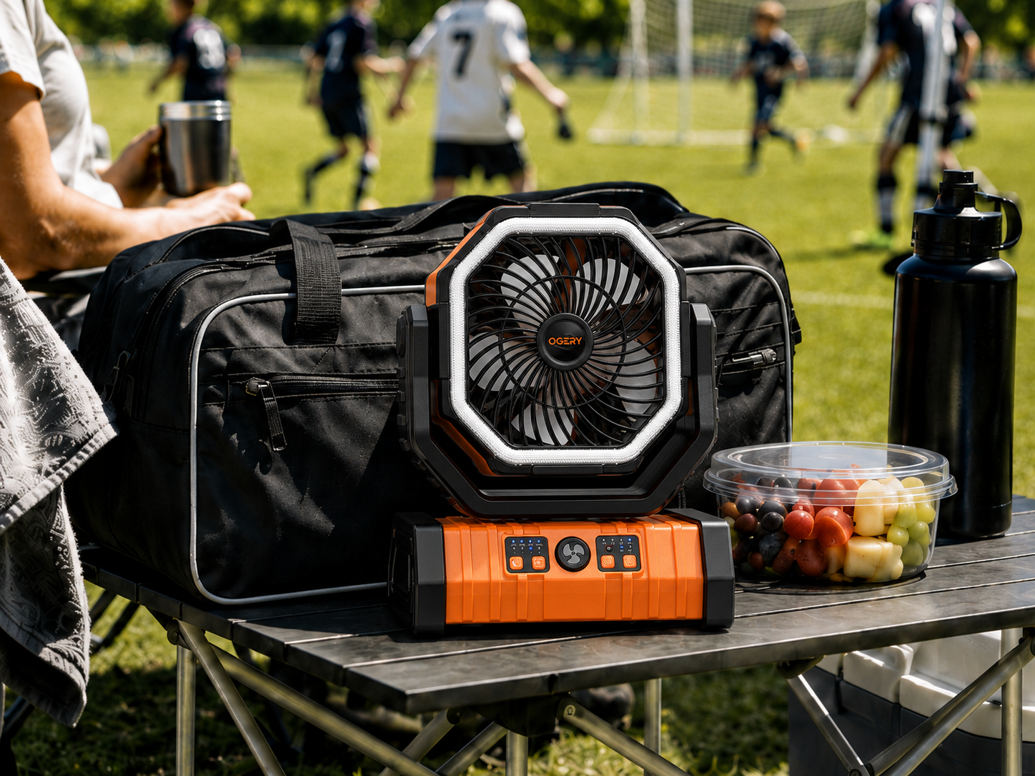 OGERY F6 tragbarer Zelt-Camping-Ventilator mit LED-Licht und Fernbedienung image 1