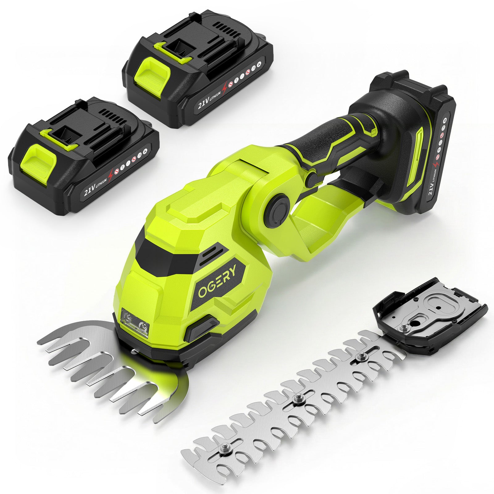 OGERY 21V Cordless Hedge Trimmer & Grass Shears