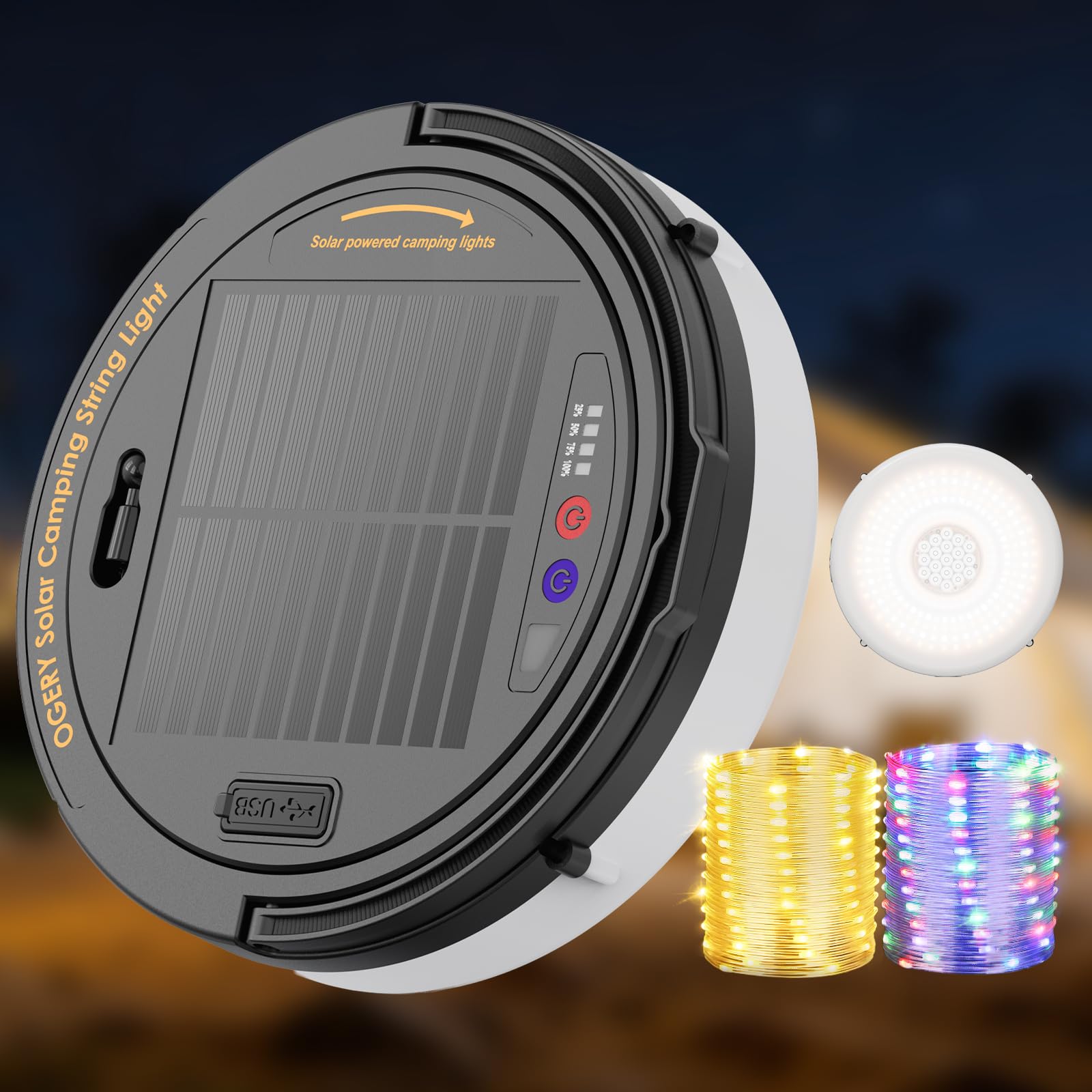 OGERY Solar Camping String Lights