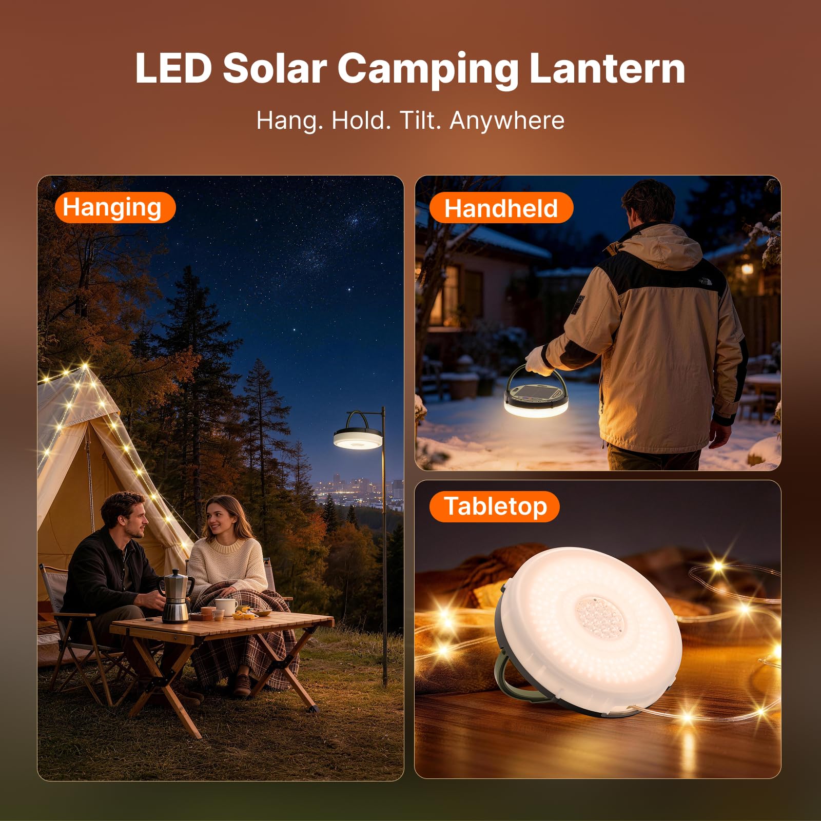 OGERY Solar Camping String Lights