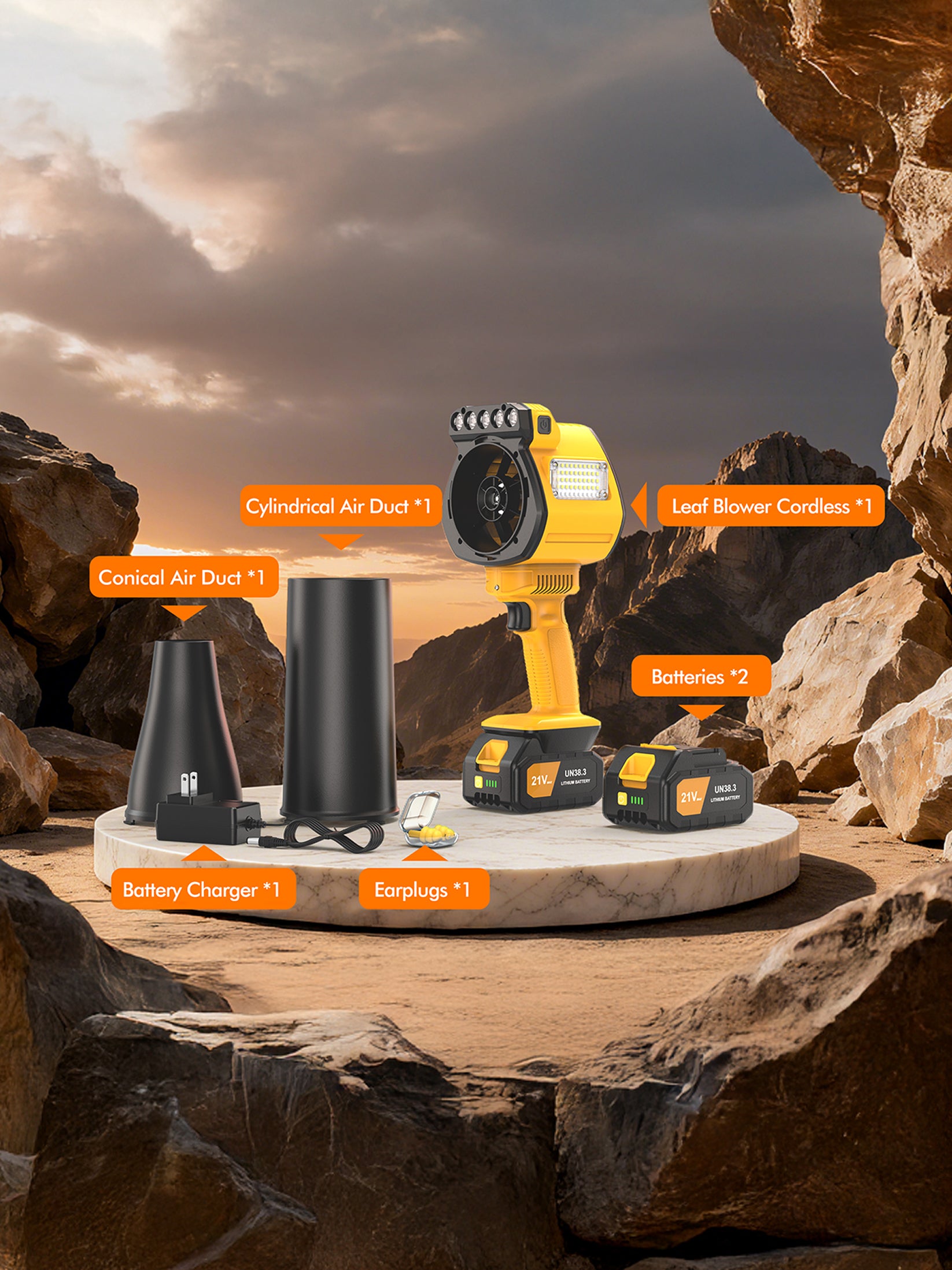 OGERY Leaf Blower Cordless with Lights