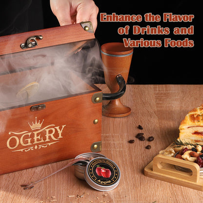 Cocktail Smoker Kit, Whiskey Smoker Kit with Smoking Gun, Old Fashioned Bourbon Smoker Box and 4 Flavors Wood Chips, Unique Anniversary Birthday Gifts for Men, Dad, Husband (No Butane)