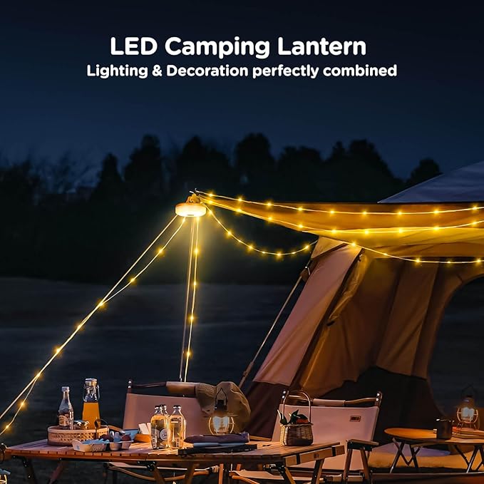 OGERY Rechargeable Waterproof Camping String Lights
