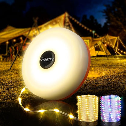 OGERY Rechargeable Waterproof Camping String Lights