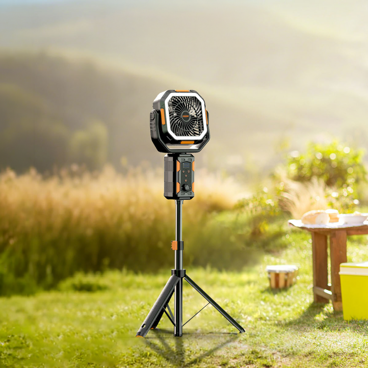 Standing Oscillating Camping Fan with Remote Control