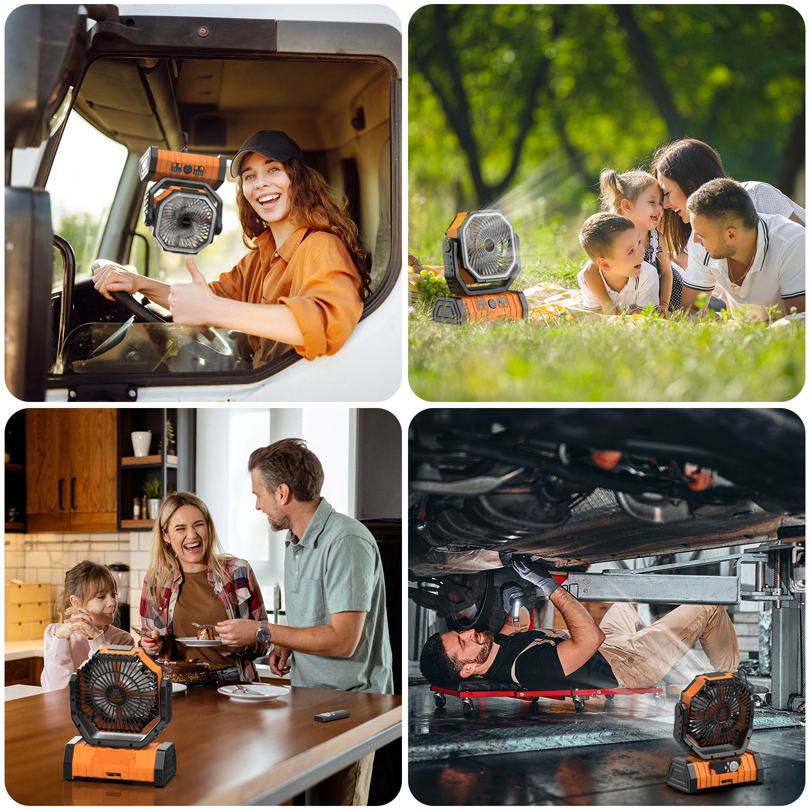 Tent Remote Control OGERY F6 Portable Tent Camping Fan with LED Light and Remote Control