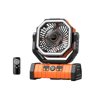 F6 Portable Tent Camping Fan with LED Light and Remote Control