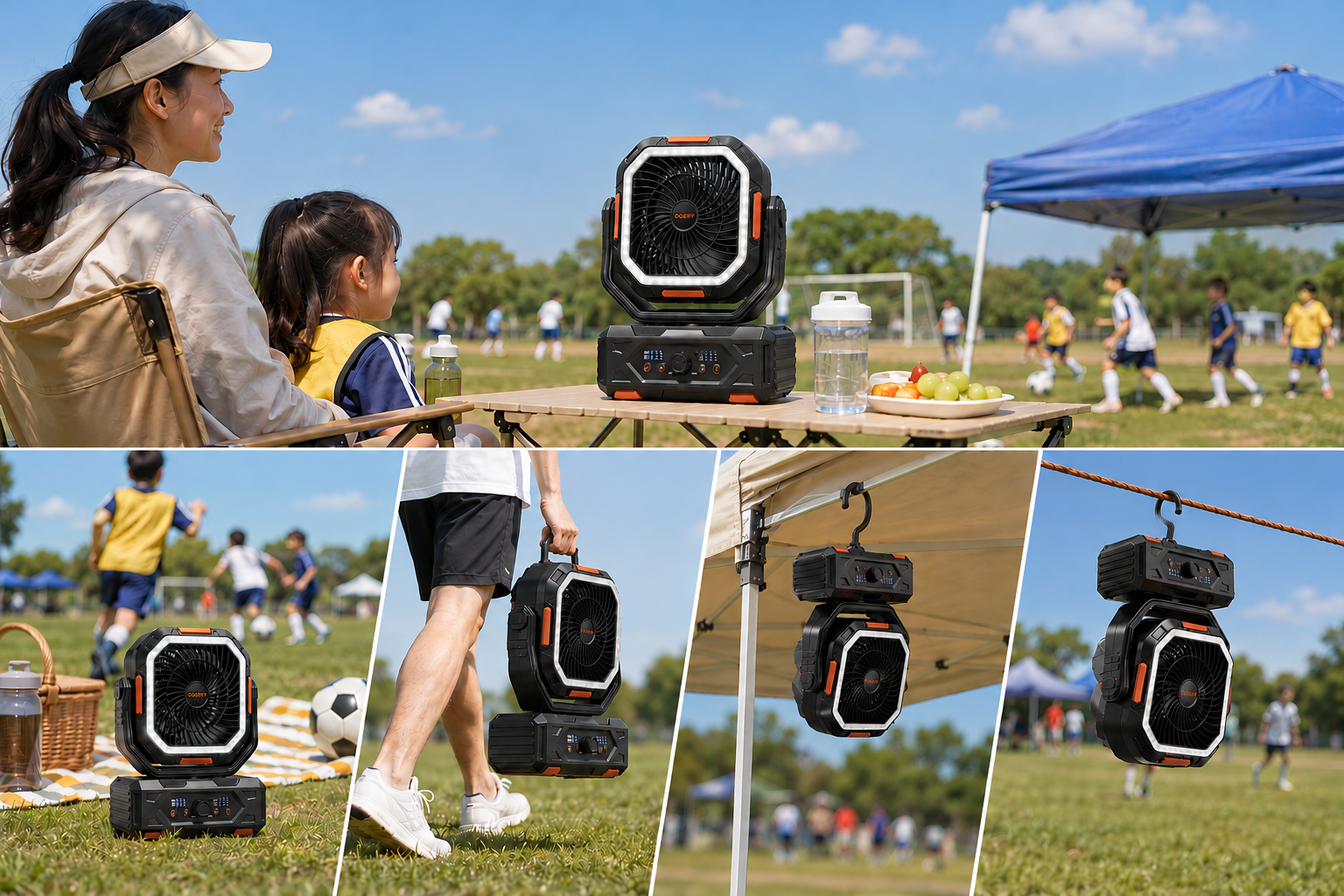Ventilateur de camping haute vitesse OGERY F11 avec charge rapide USB-C et télécommande image 2