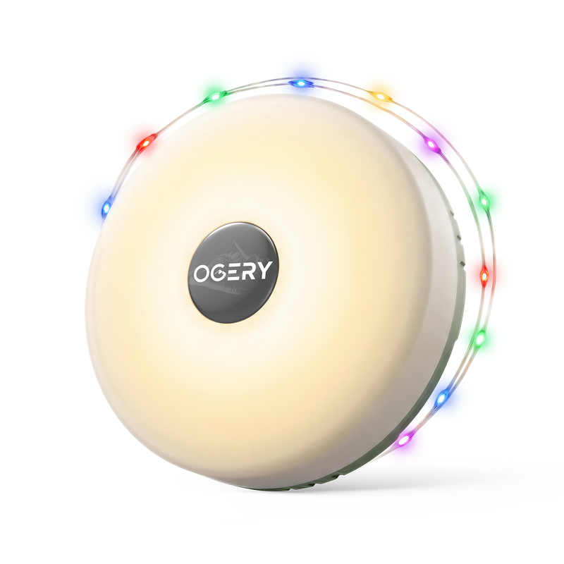 OGERY Rechargeable Retractable Camping String Lights 32.8 FT with 8 Modes