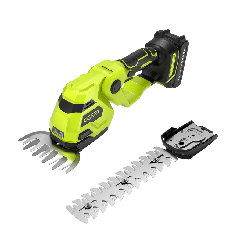 OGERY Cordless 2-in-1 Hedge Trimmer Grass Shear and Shrub Trimmer