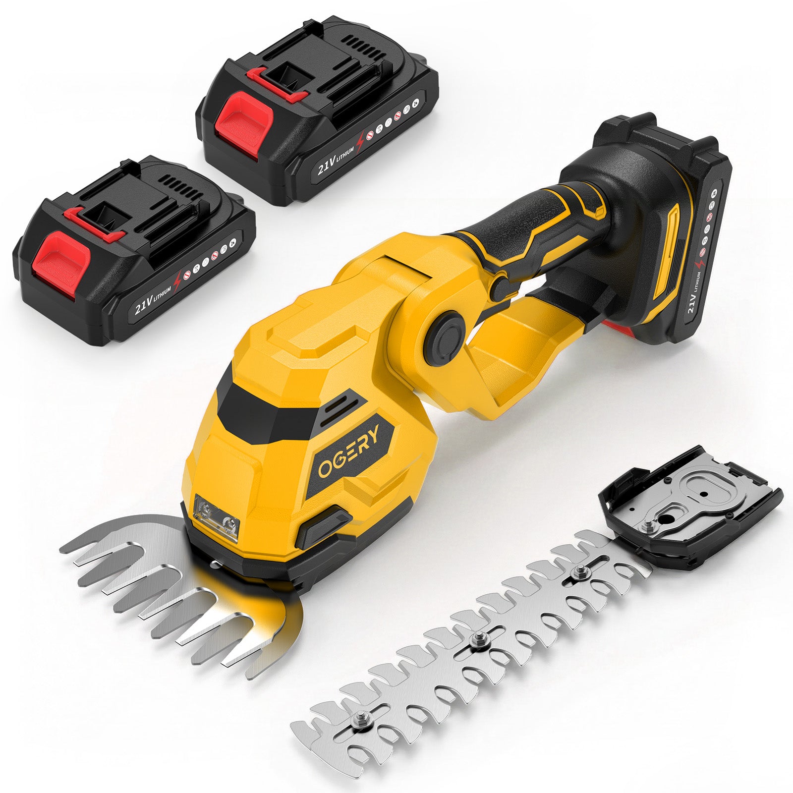 OGERY 21V Cordless Hedge Trimmer & Grass Shears