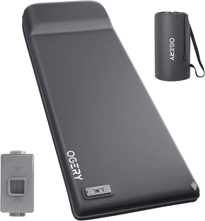 OGERY Self-Inflating Sleeping Pad with Pump & Built-in Pillow