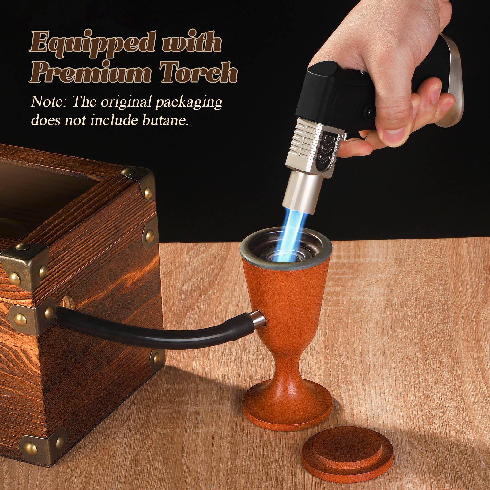 Cocktail Smoker Kit, Whiskey Smoker Kit with Smoking Gun, Old Fashioned Bourbon Smoker Box and 4 Flavors Wood Chips, Unique Anniversary Birthday Gifts for Men, Dad, Husband (No Butane)