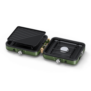 OGERY 2-Burner Foldable Camping Stove with Dual-Surface Griddle