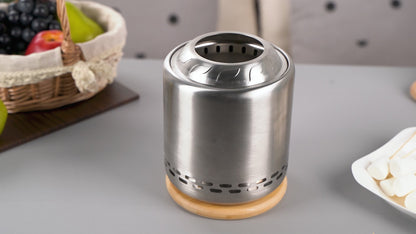 Foyer portatif sans fumée OGERY H2 en acier inoxydable avec support 