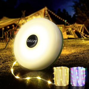 OGERY Rechargeable Retractable Camping String Lights 32.8 FT with 8 Modes